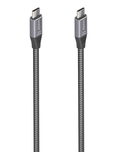 Cable USB 3.2 Gen2x2 Aluminio 20Gbps 8K@30Hz 5A 100W E-Mark, Tipo USB-C/M-USB-C/M, Gris, 3.0m