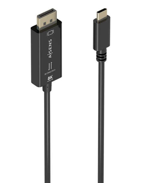 Cable Conversor Bidireccional USB-C A DISPLAYPORT 8K@60Hz, USB-C/M-DP/M, Negro, 1.8m
