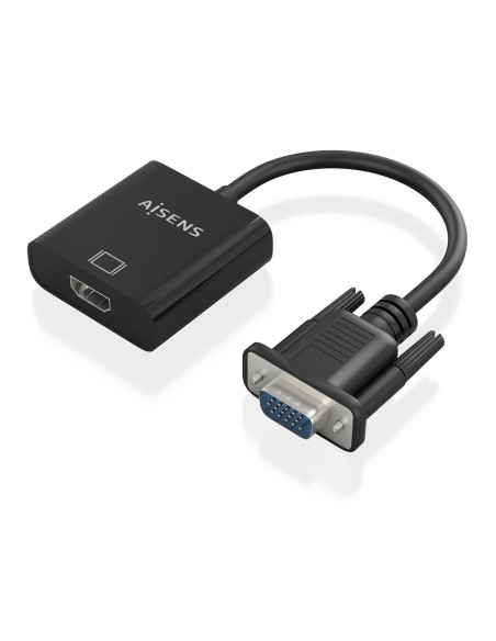 Cable conversor SVGA+Audio a HDMI, SVGA/M+Jack 3.5/H+USB MicroB/H-HDMI A/H, Negro, 20cm