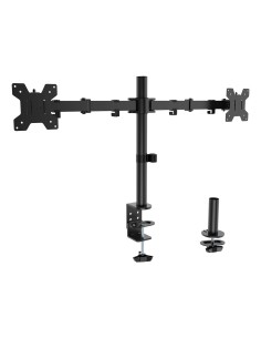 Soporte de mesa eco giratorio e inclinable para monitor/TV 10kg (3 Pivotes, 2 Brazos) de 17-32, Negro