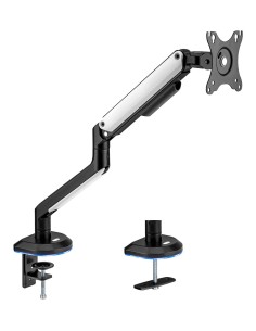 Soporte De Mesa RGB Gaming Contrapeso Giratorio E Inclinable Para Monitor/TV 9kg (3 Pivotes, 1 Brazo) De 17-32, Negro-Blanco