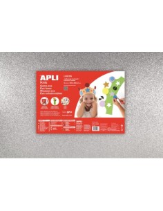 PACK 3 LAMINAS GOMA EVA PURPURINA PLATA 40X60 2MM