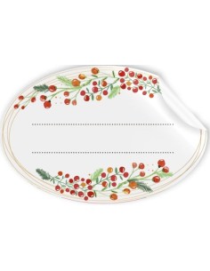 ROLLO 250 ETIQUETAS OVALADA MUERDAGO NOMBRE