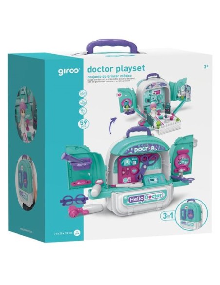 MALETA DE DOCTOR 3 EN 1 59 PIEZAS GIROS PRETEND