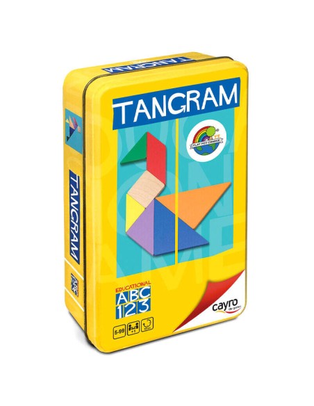 TANGRAM DE COLORES EN CAJA DE METAL