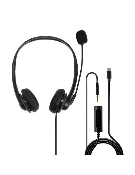 20432 auricular y casco Auriculares Alámbrico Oficina/Centro de llamadas Negro
