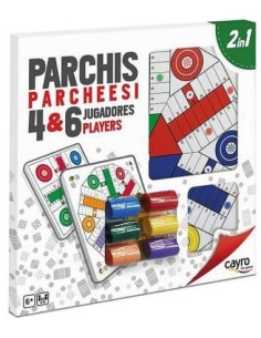 TABLERO PARCHIS MADERA 4 Y 6 JUGADORES CON ACCESORIOS