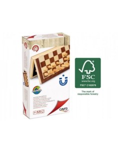 AJEDREZ MAGNETICO MARQUETERIA MADERA