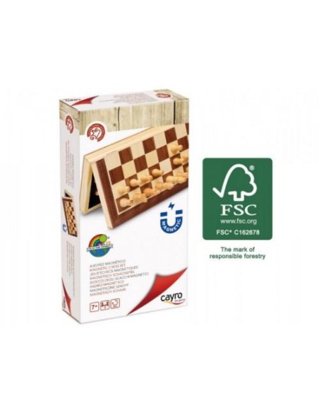 AJEDREZ MAGNETICO MARQUETERIA MADERA