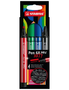 Pen 68 MAX rotulador Negro, Azul, Rojo - Pack de 6 unidades 768/04-21