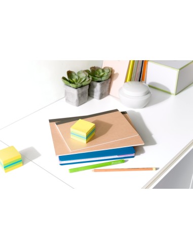 Post-it 2051L nota autoadhesiva Plaza Azul, Verde, Turquesa, Amarillo 400 hojas Autoadhesivo