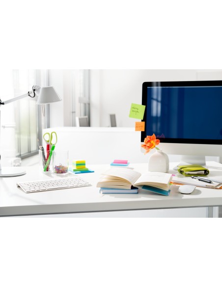 Post-it 2051L nota autoadhesiva Plaza Azul, Verde, Turquesa, Amarillo 400 hojas Autoadhesivo