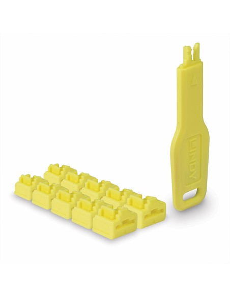 47900 bloqueador de puerto Bloqueador de puerto + clave RJ-45 Amarillo Acrilonitrilo butadieno estireno (ABS) 10 pieza(s)