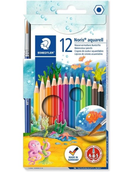 ESTUCHE 12 LAPICES COLORES ACUARELABLES 1 PINCEL