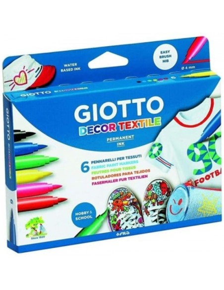 ESTUCHE 6 ROTULADORES DECOR TEXTILE GIOTTO