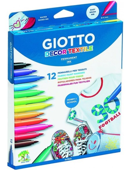 ESTUCHE 12 ROTULADORES DECOR TEXTILE GIOTTO