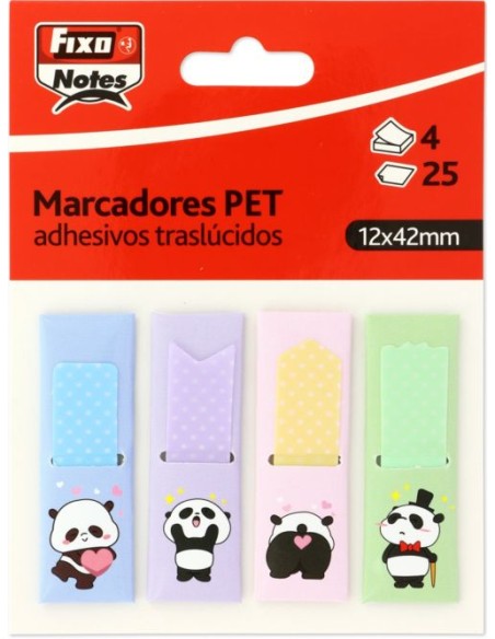 BLISTER 4 TIRAS ADHESIVAS TRANSLUCIDAS 12X42 PANDAS