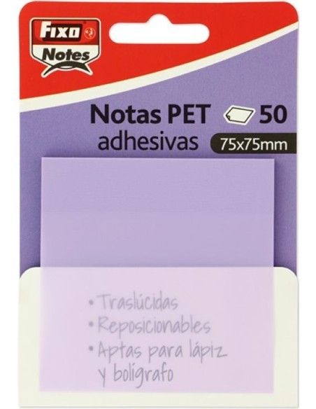 BLOC 50 NOTAS ADHESIVAS TRANSLUCIDAS 75X75 LAVANDA BLOC 50 NOTAS ADHESIVAS TRANSLUCIDAS 75X75 LAVANDA