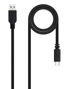 Cable USB 2.0 3A, tipo USB-C/M-A/M, Negro, 1.5 m