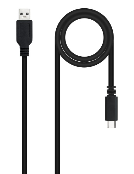 Cable USB 2.0 3A, tipo USB-C/M-A/M, Negro, 1.5 m