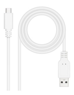 Cable USB 2.0 3A, tipo USB-C/M-A/M, Blanco, 2 m