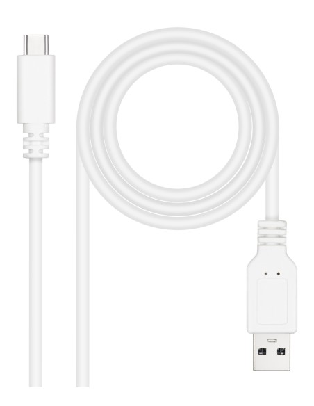 Cable USB 2.0 3A, tipo USB-C/M-A/M, Blanco, 3 m