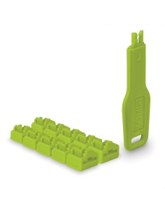 47894 bloqueador de puerto Bloqueador de puerto + clave RJ-45 Verde Acrilonitrilo butadieno estireno (ABS) 10 pieza(s)