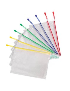 PACK DE 8 BOLSAS ZIPPER MULTIUSOS PVC - CON CIERRE CREMALLERA A4 SURTIDO TARIFOLD 509009