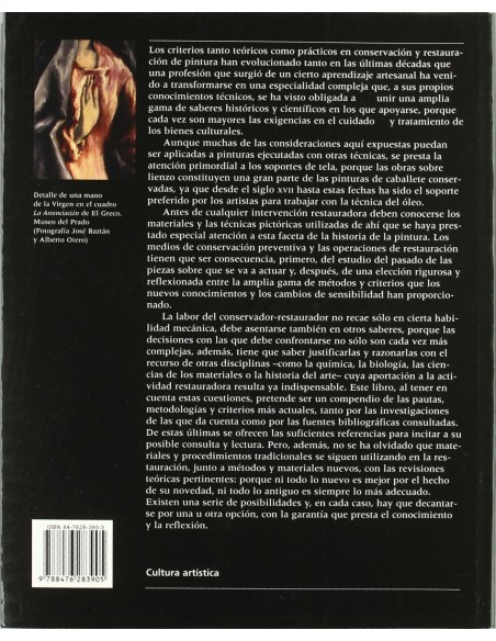 CONSERVACION Y RESTAURACION DE PINTURA SOBRE LIENZO