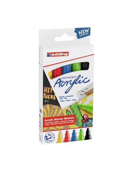 5300 acrylic marker fine marcador permanente Negro, Azul, Verde, Rojo, Amarillo 5 pieza(s)