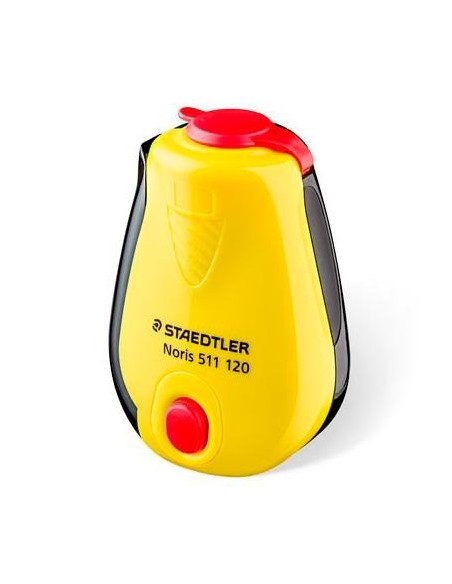 STAEDTLER AFILALÁPICES CON DEPÓSITO DISEÑO NORIS AMARILLO/NEGRO SURTIDO -CAJA 12U-