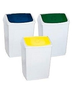 DENOX PAPELERA TAPA BASCULANTE 55L VERDE