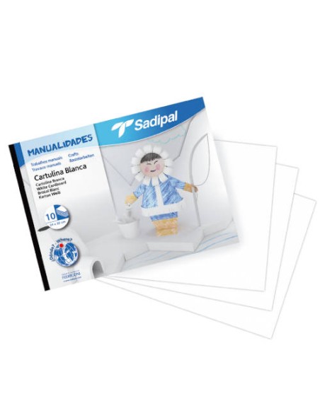 BLOC 10 CARTULINAS BLANCAS 32X24 CM. SADIPAL 06153