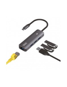 HUB37PETHC base para portátil y replicador de puertos Alámbrico USB 3.2 Gen 1 (3.1 Gen 1) Type-C Gris