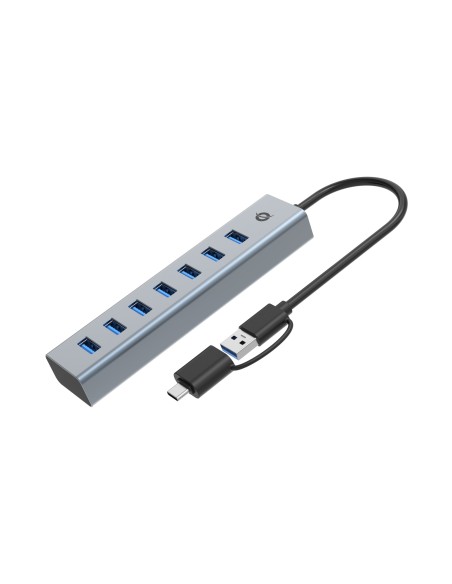 HUBBIES21G hub de interfaz USB 3.2 Gen 1 (3.1 Gen 1) Type-A 5000 Mbit/s Gris