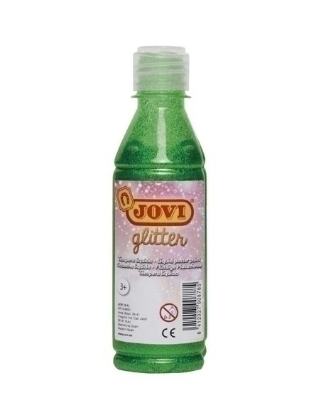 TEMPERA JOVI LIQ.GLITTER 250 ml VERDE