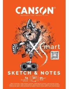Bloc encolado a4 50h canson xsmart sketech ampnotes 90g