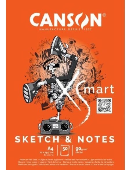 Bloc encolado a4 50h canson xsmart sketech ampnotes 90g Bloc encolado a4 50h canson xsmart sketech ampnotes 90g