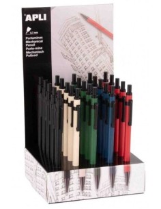 Exp 25 portaminas metalicos hexagonales 07mm colores surtidos