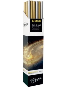 EXP 30 rollos papel kraft SPACE verjurado 1x3M colores oro y plata