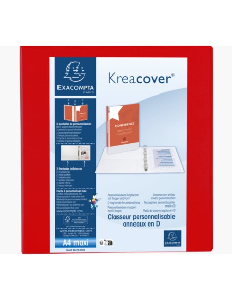 51845RE carpeta de cartón A4 Rojo