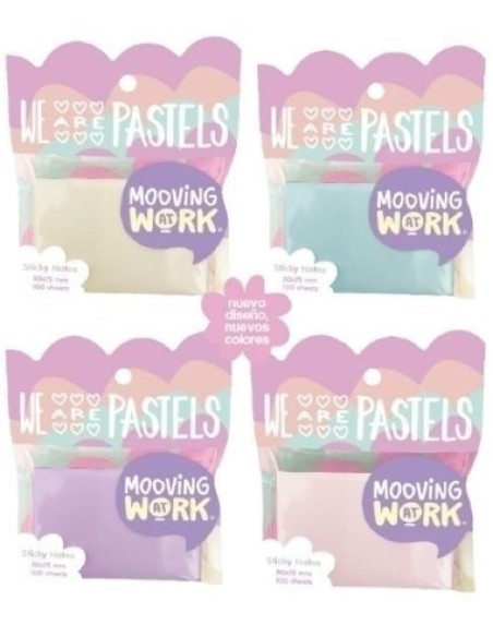 SET DE 100 NOTAS ADHESIVAS 50X75 MAW PASTEL MOOVING SET DE 100 NOTAS ADHESIVAS 50X75 MAW PASTEL MOOVING