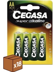 PACK 18U BLISTER 4 PILAS CEGASA SUPER ALCALINA AA LR6