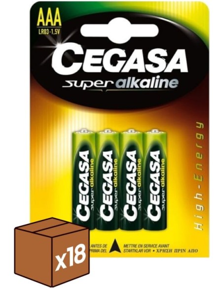 PACK 18U BLISTER 4 PILAS CEGASA SUPER ALCALINA AAA LR3
