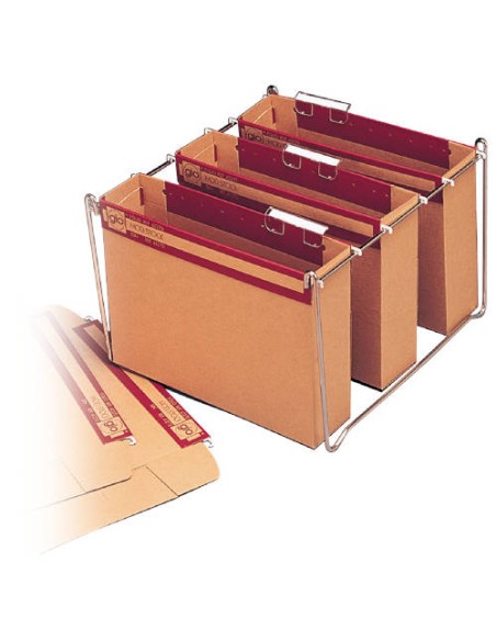 CARPETA COLGANTE CAJÓN STOCK FOLIO LOMO 75 COLOR MARRÓN GIO 400021922 - Pack de 10