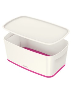 MyBox Bandeja de almacenamiento Rectangular ABS sintéticos Rosa, Blanco