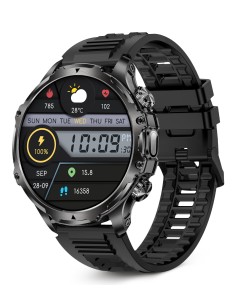 Smartwatch KISX Venture, Pantalla XXL TFT 1,85", Aut. 10 días, Modos deporte y salud, Llamadas, Asistentes de voz, IP68, Negro
