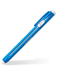 STAEDTLER PORTAGOMAS MARS PLASTIC CON CLIP + GOMA DE RECARGA AZUL - Pack de 10 unidades