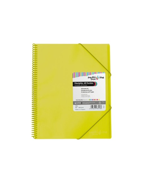 CARP. GRAFOPLAS 40 FUNDAS MAXIPLAS C/ESPIRAL AMAR