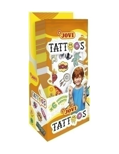 JOVI TATUAJES TEMPORALES (6 DISEÑOS) SURTIDOS 17924TT01 - EXPOSITOR DE 24
